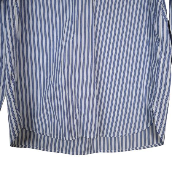 J. Crew Womens 4 Blue White Striped Pullover V Neck Blouse - Picture 5 of 11